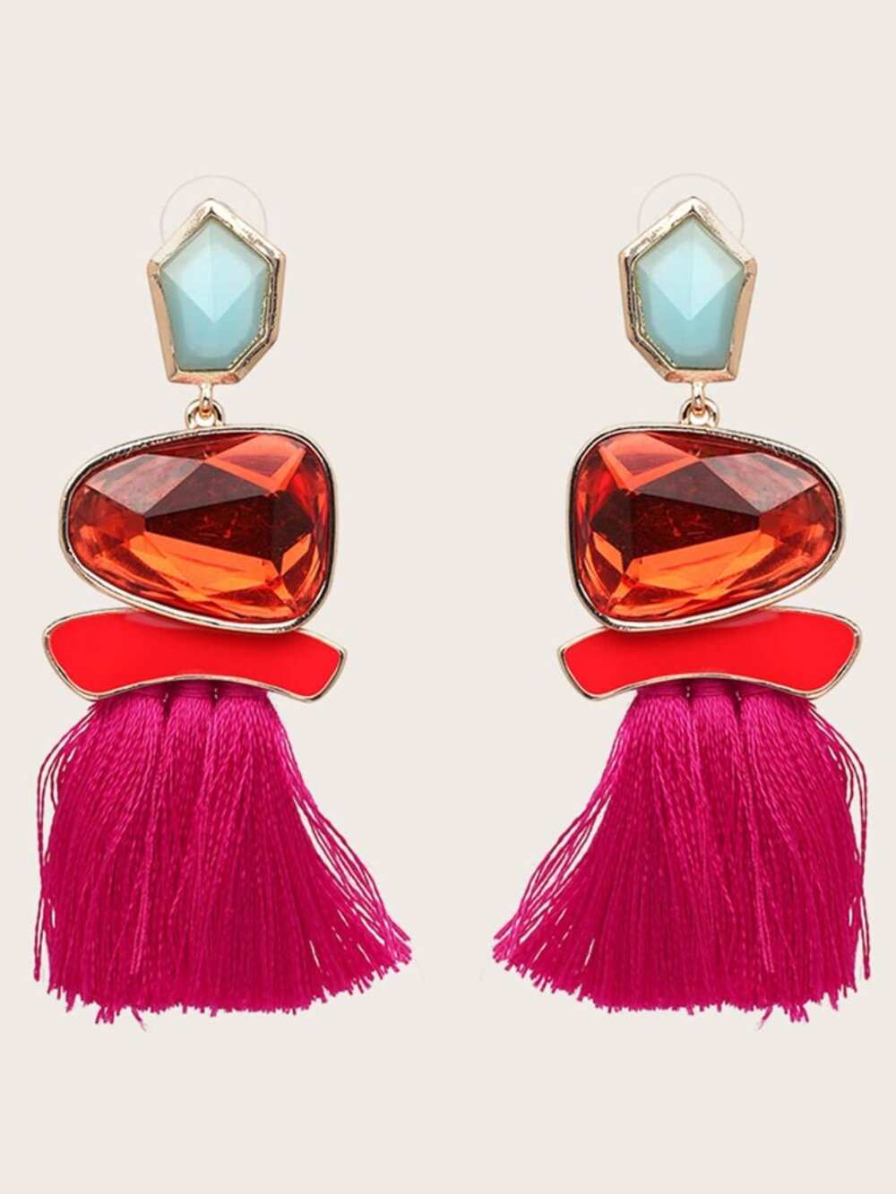 Hot Pink Boho Women's Earrings